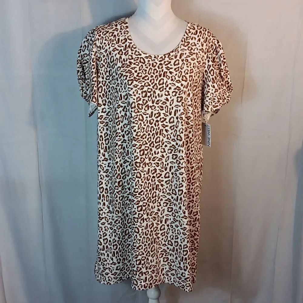 Nine West Leopard Print Shift Dress